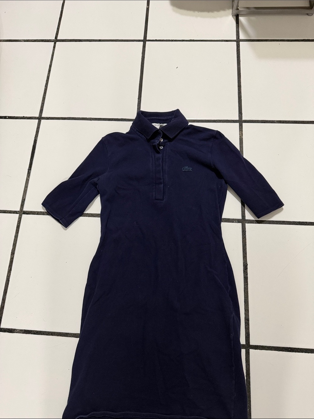 Lacoste Navy Blue Short-Sleeve Polo Dress